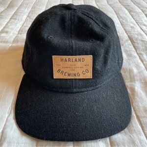 🚫SOLD🚫 Harland Brewing Co Black Wool Adjustable Strap Cap